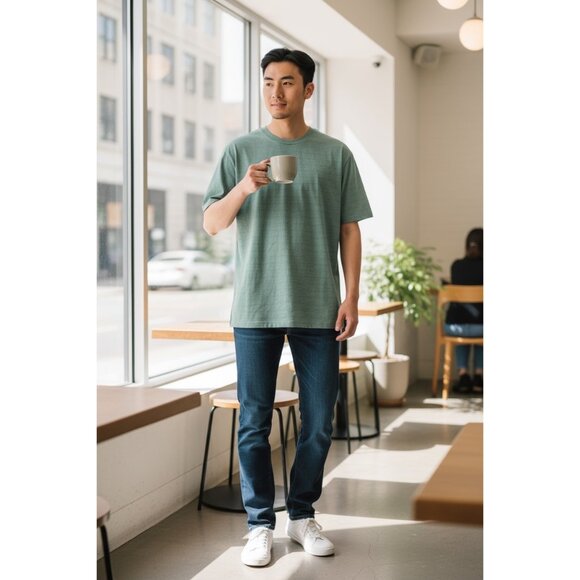 Goodfellow & Co Mens Sage Green Short Sleeve Crewneck T-Shirt Size XL - Picture 2 of 9